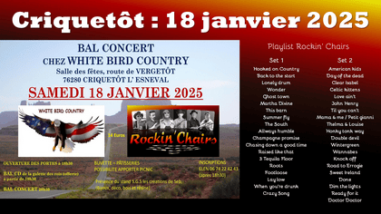 Prochain concert de Rockin' Chairs, groupe orchestre country